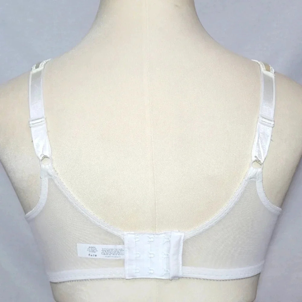 36D Bali 3562 Satin‎ Tracings Underwire Bra White  New with Tags - Picture 3 of 3
